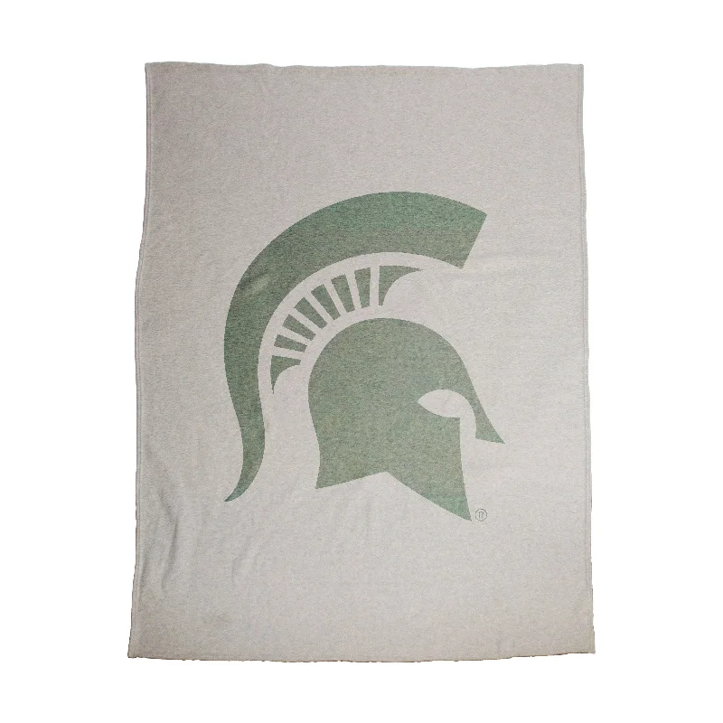 Team Home Textiles with Matching Curtains and Pillows for Coordinated Look-Michigan State Oversized Logo Sublimated Sweatshirt Blanket