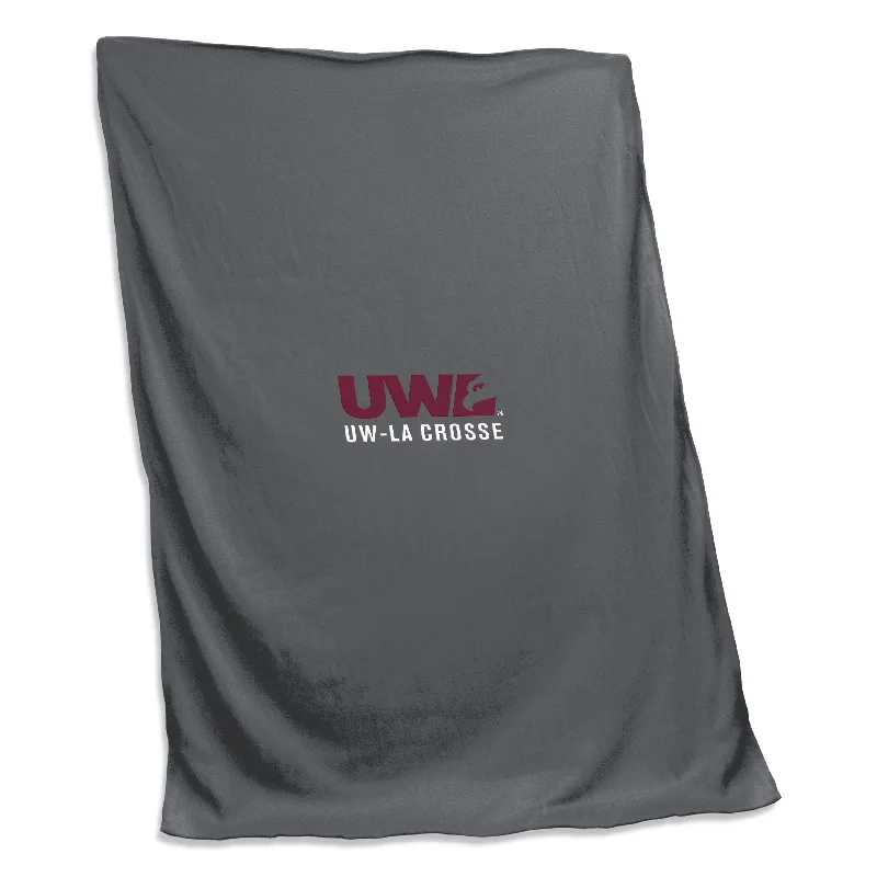 Team Home Textiles with Eco-Friendly Fabrics for Conscious Fans-Wisconsin La Crosse Screened Sweatshirt Blanket