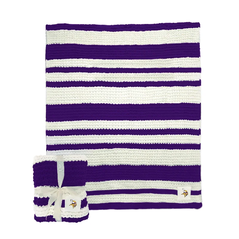 Team Home Textiles with Eco-Friendly Fabrics for Conscious Fans-Minnesota Vikings Cable Knit Throw 50x60