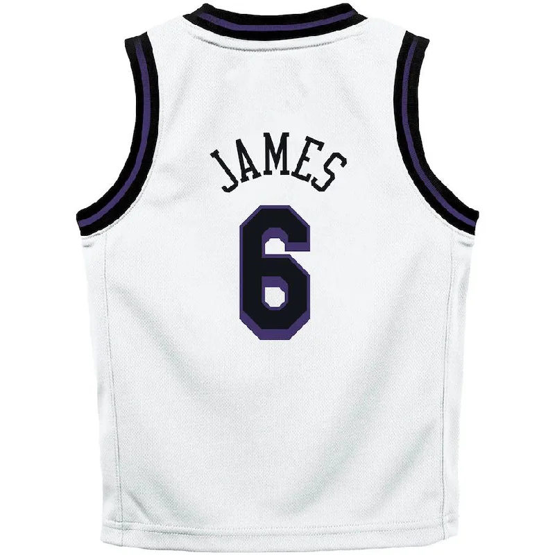 Basketball Jersey for Streetwear and Casual Looks-LA.Lakers #6 LeBron James Preschool 2022-23 Replica Jersey City Edition White Stitched American Basketball Jersey