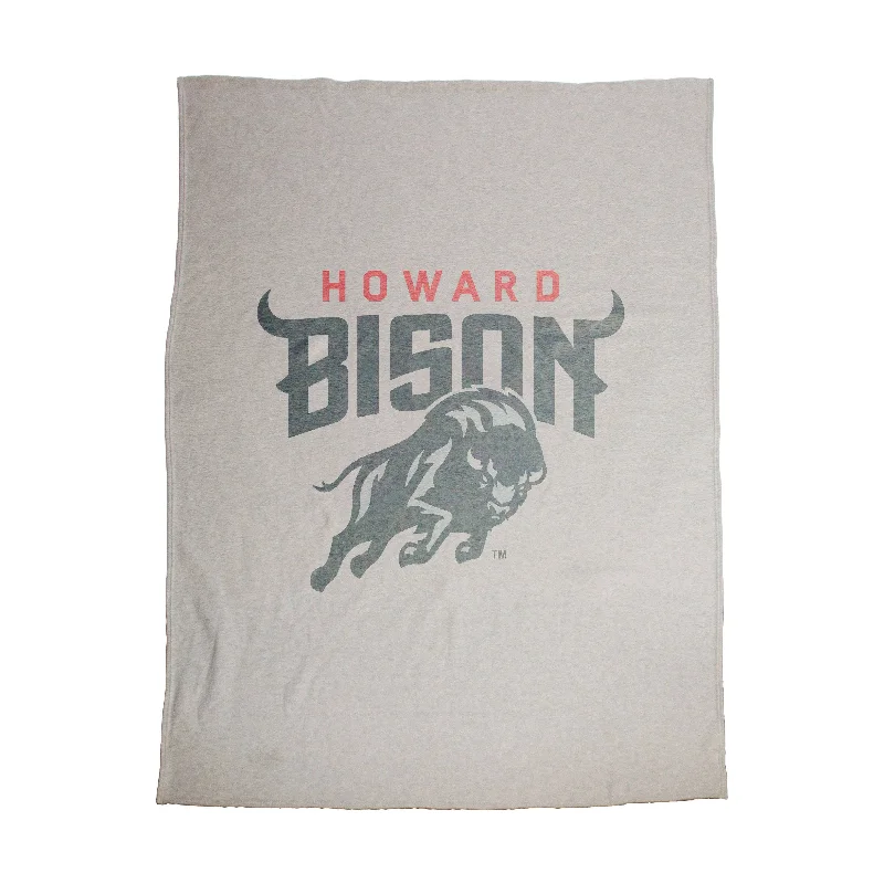 Exclusive Team Home Textiles for VIP and Premium Fans-Howard University Oversized Logo Sublimated Sweatshirt Blanket