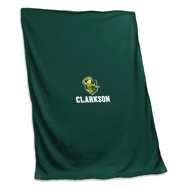 Unique Team Home Textiles for Tailgating and Fan Gatherings-Clarkson Hunter Screened Sweatshirt Blanket