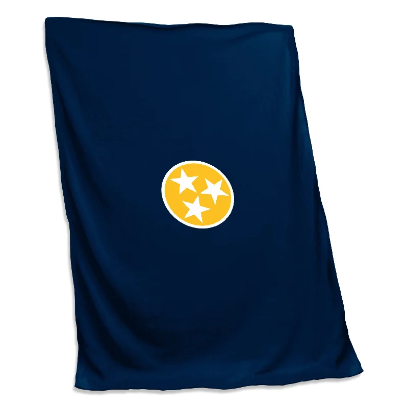 High-Quality Team Home Textiles for Team-Themed Living Rooms-State of TN Tri-Star Navy Sweatshirt Blanket (Screened)