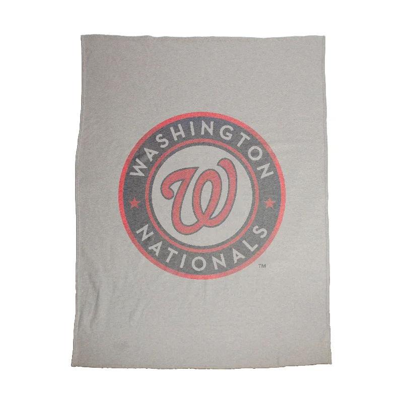 Customizable Team Home Textiles for Ultimate Fan Bedrooms-Washington Nationals Oversized Logo Sublimated Sweatshirt Blanket