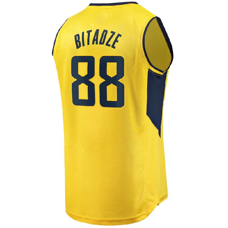 Trendy Basketball Jersey for Sports Fashionistas-IN.Pacers #88 Goga Bitadze Fanatics Branded Youth Fast Break Replica Player Jersey Statement Edition Gold Stitched American Basketball Jersey