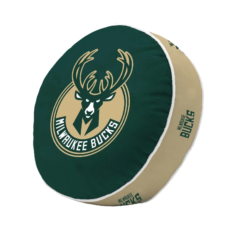 Team Home Textiles with Printed Patterns for Stylish Decor-Milwaukee Bucks Puff Pillow