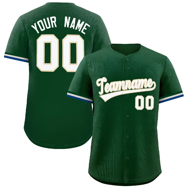 Team Spirit Baseball Jersey for Fans and Players-Custom Green White Full Button Design Authentic Baseball Jersey