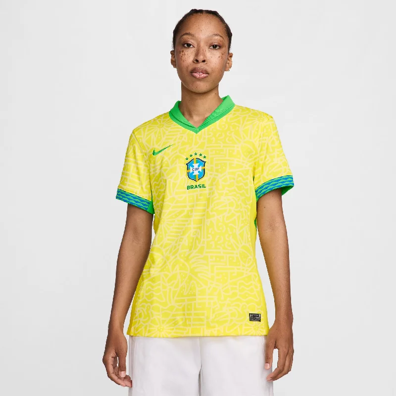 Performance Football Jersey for High-Level Play-Women's Brazil 2024 Stadium Home Kit