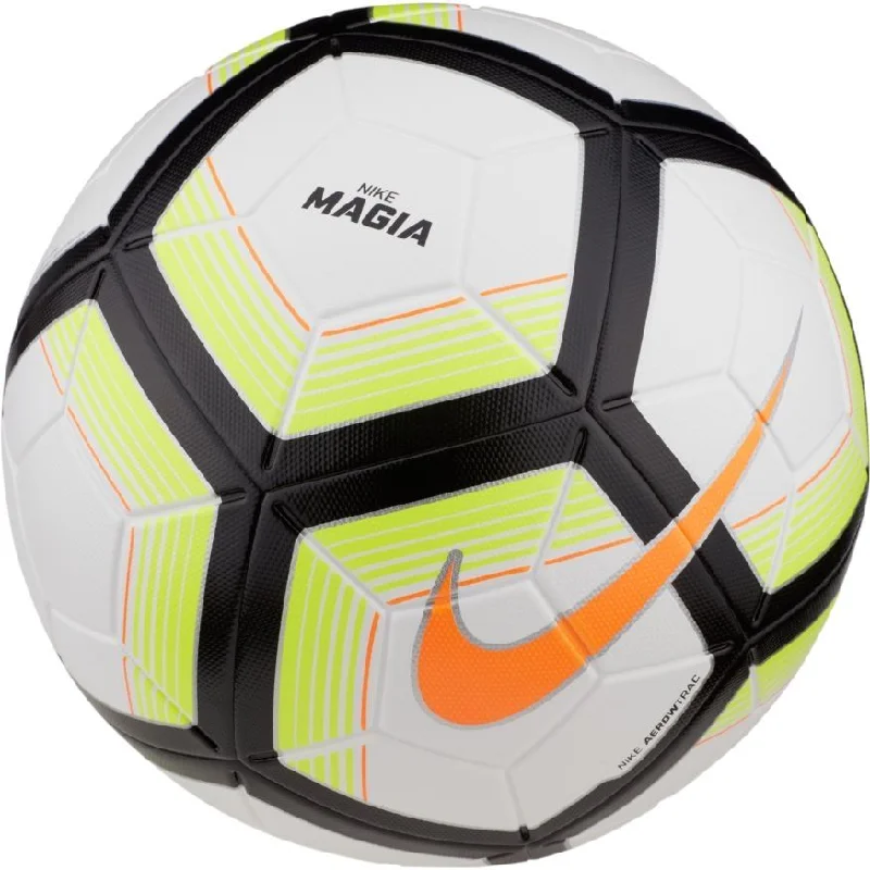 Football for All-Weather Use with Durable Cover-Nike NFHS Magia Soccer Ball - White/Volt/Black