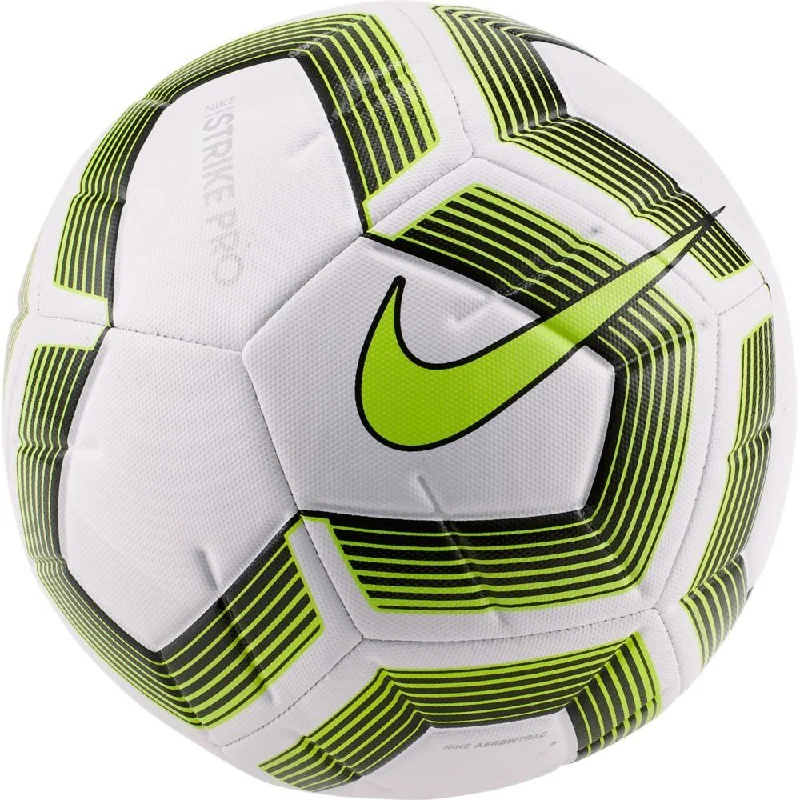 Football with High-Performance Rubber for Maximum Bounce-Nike Strike Pro Team Soccer Ball - White/Volt