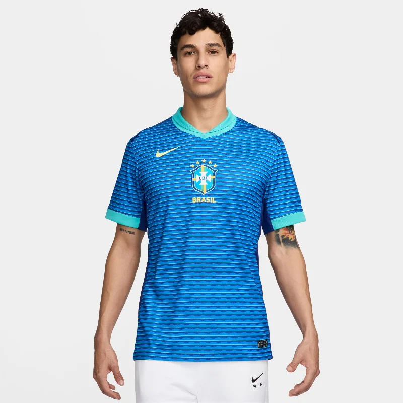 Custom Football Jersey with Team and Player Name-Men's Brazil 2024 Stadium Away Kit