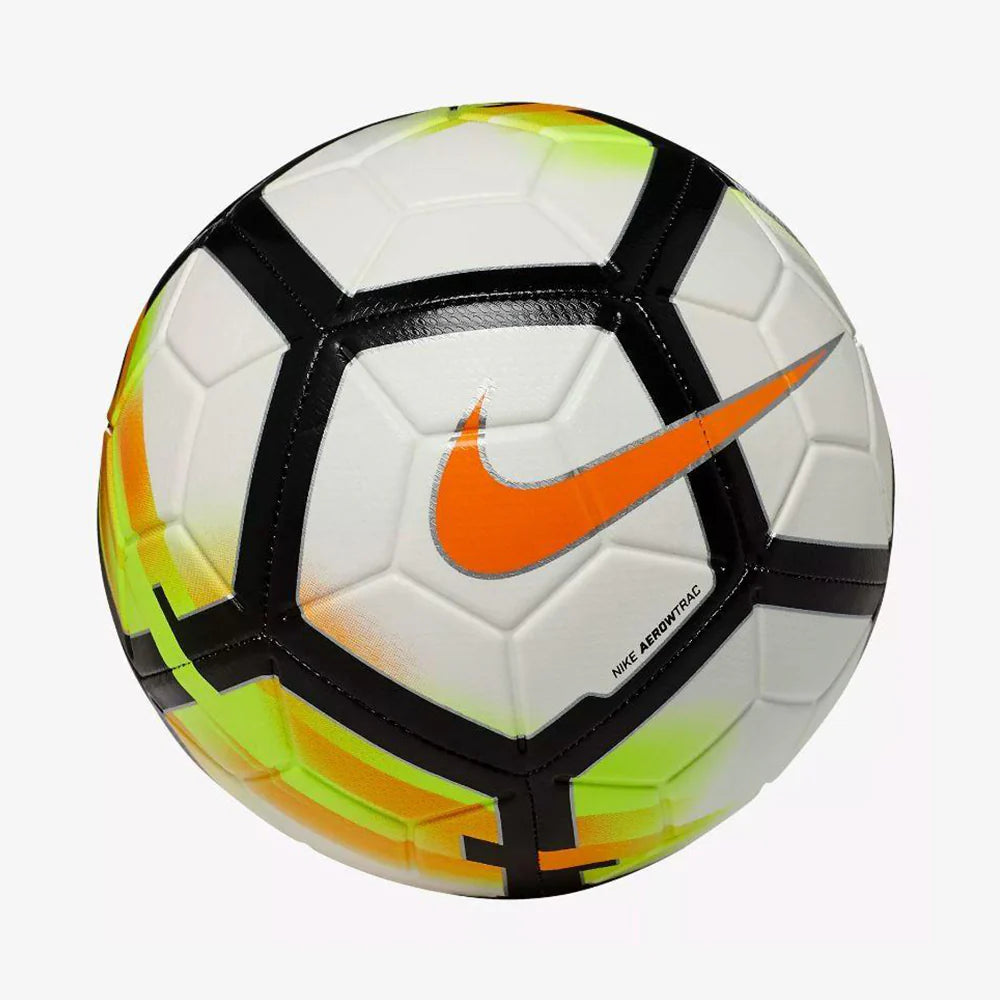 Football for End Zone Workouts with High Bounce-Nike Strike Soccer Ball - White/Laser Orange