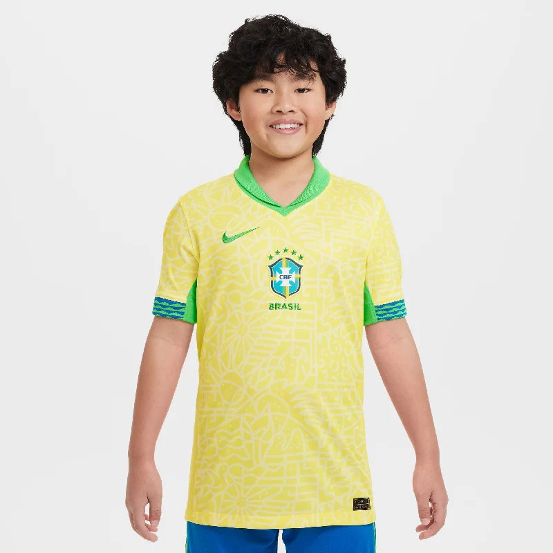 Sports Football Jersey for Intense Workouts-Youth Brazil 2024 Stadium Home Kit