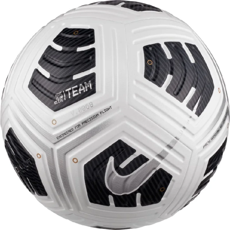 Football for Fast Breaks and Strong Field Goals-Nike NFHS Club Elite Team Soccer Ball - White/ Black / Metallic Silver